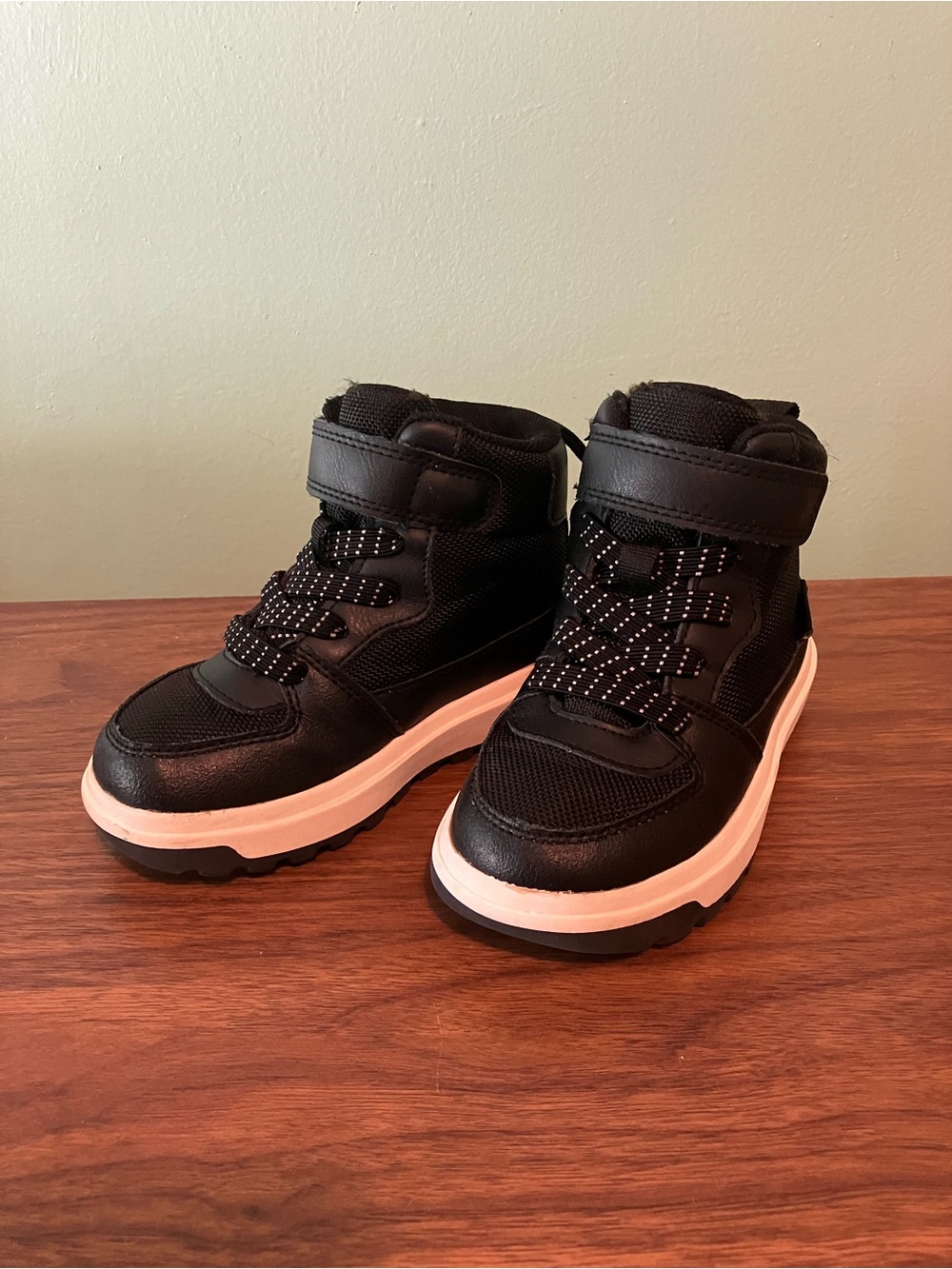 H&M Black Kids High-Top Boots with White Sole